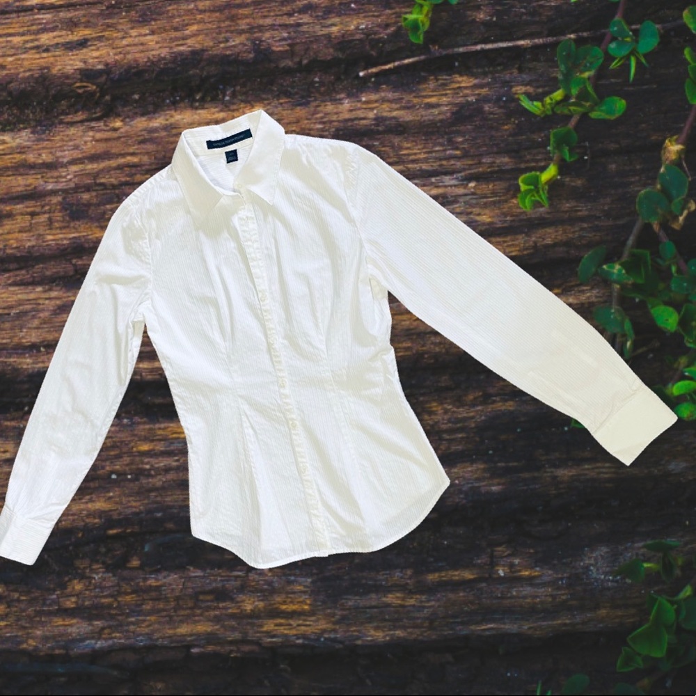 Express Design Studio, White Long Sleeve Blouse XS
